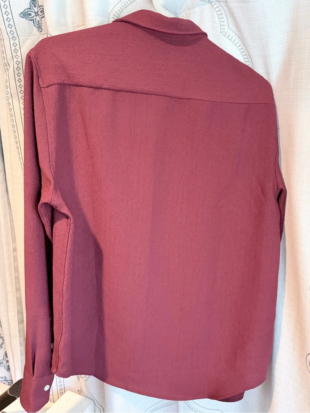 H&M Men's Deep Wine Button-Down Shirt